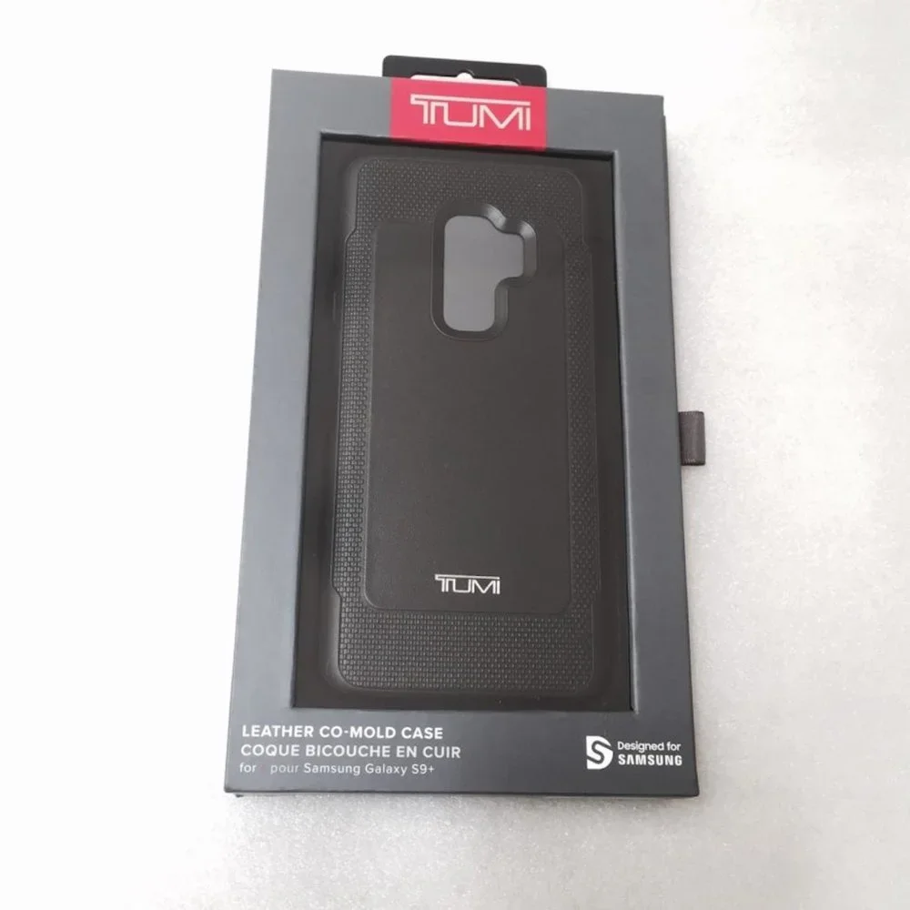 Tumi Black Leather Co Mold Case Samsung Galaxy S9+